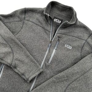 Stio Wilcox Fleece Jacket Mens L Gray Full Zip Sweater Outdoor Hiking Gorpcore